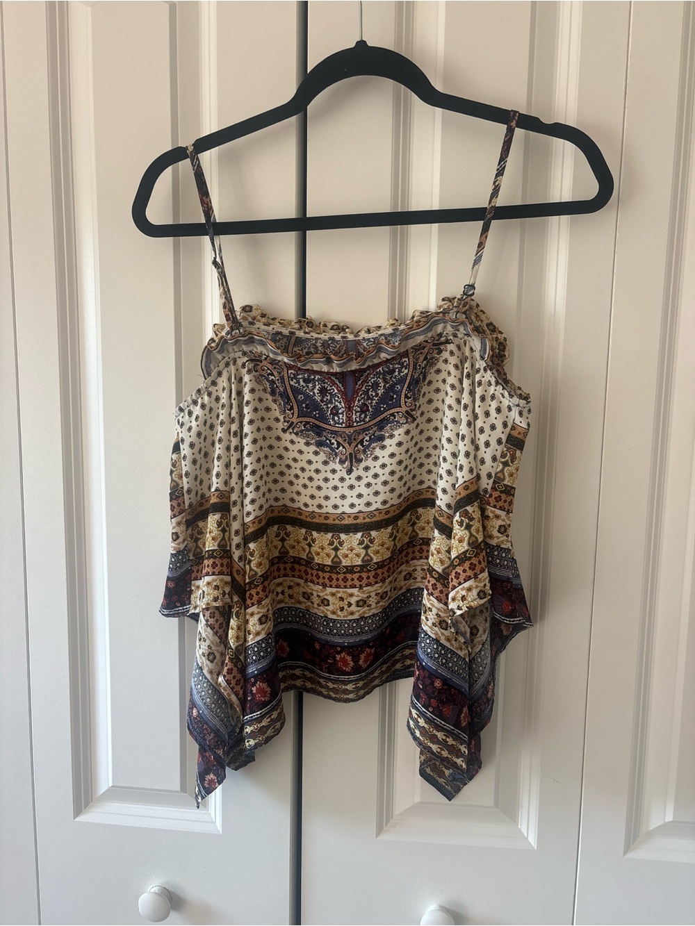 Boho Printed Cream bandana style tank